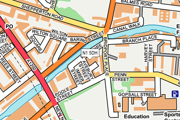 N1 5DH map - OS OpenMap – Local (Ordnance Survey)