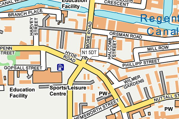 N1 5DT map - OS OpenMap – Local (Ordnance Survey)