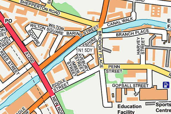 N1 5DY map - OS OpenMap – Local (Ordnance Survey)
