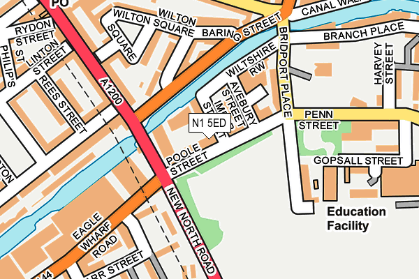 N1 5ED map - OS OpenMap – Local (Ordnance Survey)