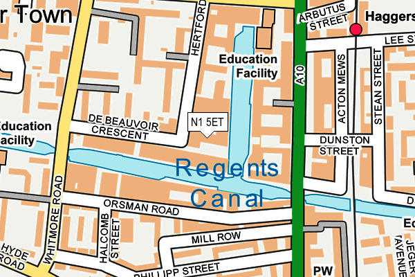 N1 5ET map - OS OpenMap – Local (Ordnance Survey)