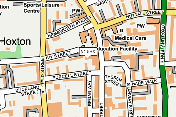 N1 5HX map - OS OpenMap – Local (Ordnance Survey)