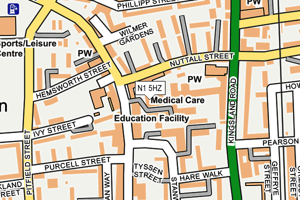 N1 5HZ map - OS OpenMap – Local (Ordnance Survey)