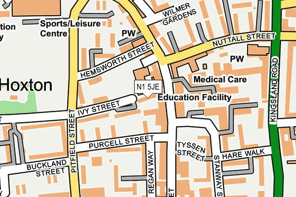 N1 5JE map - OS OpenMap – Local (Ordnance Survey)