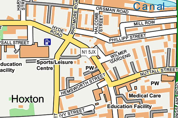 N1 5JX map - OS OpenMap – Local (Ordnance Survey)