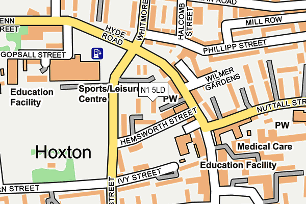 N1 5LD map - OS OpenMap – Local (Ordnance Survey)