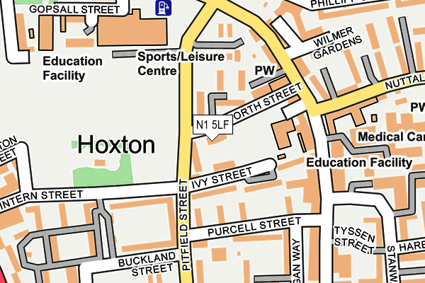 N1 5LF map - OS OpenMap – Local (Ordnance Survey)