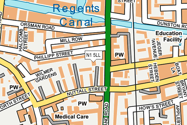N1 5LL map - OS OpenMap – Local (Ordnance Survey)