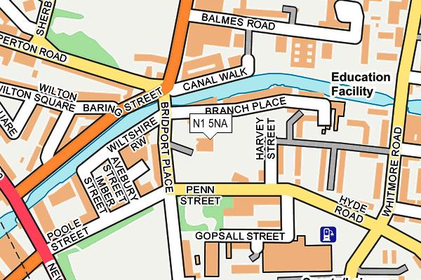 N1 5NA map - OS OpenMap – Local (Ordnance Survey)