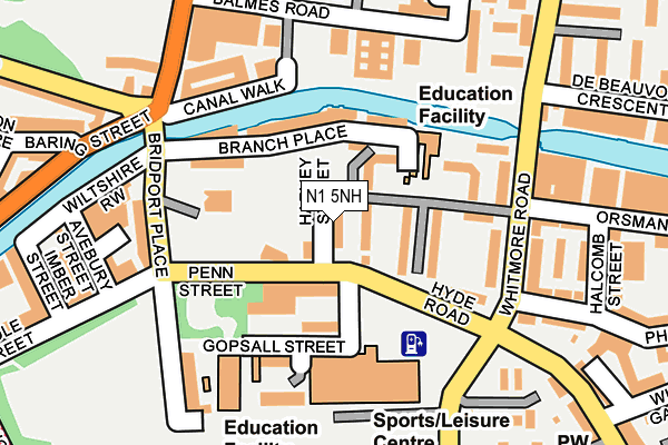 N1 5NH map - OS OpenMap – Local (Ordnance Survey)