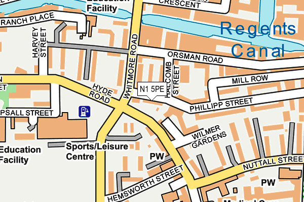 N1 5PE map - OS OpenMap – Local (Ordnance Survey)