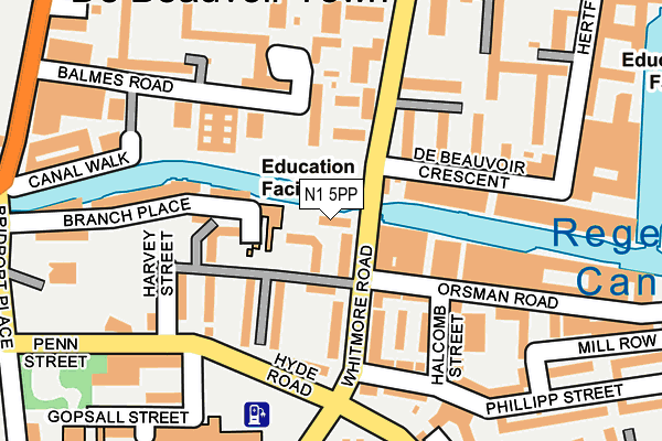 N1 5PP map - OS OpenMap – Local (Ordnance Survey)