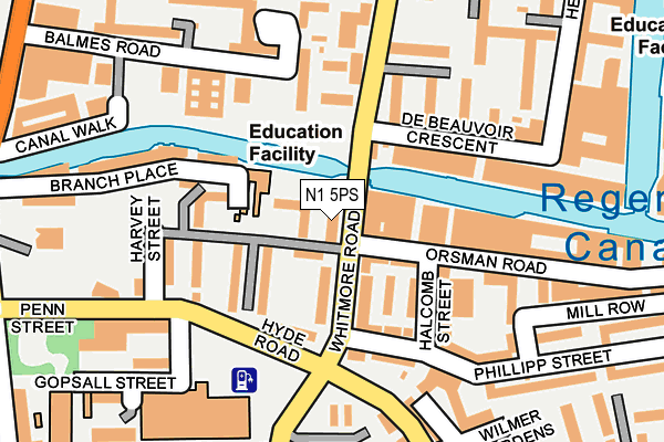 N1 5PS map - OS OpenMap – Local (Ordnance Survey)