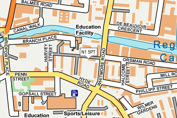 N1 5PT map - OS OpenMap – Local (Ordnance Survey)