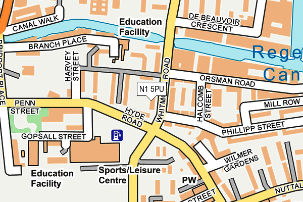 N1 5PU map - OS OpenMap – Local (Ordnance Survey)