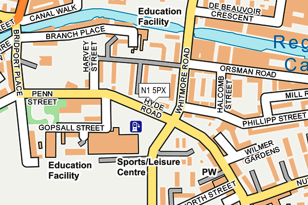 N1 5PX map - OS OpenMap – Local (Ordnance Survey)