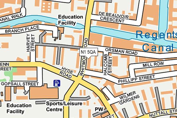 N1 5QA map - OS OpenMap – Local (Ordnance Survey)