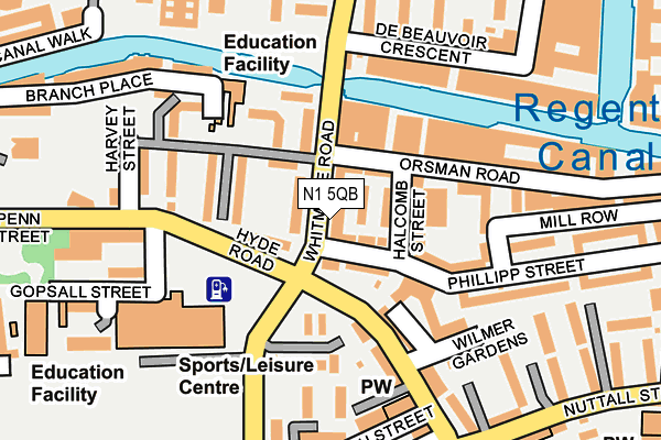 N1 5QB map - OS OpenMap – Local (Ordnance Survey)