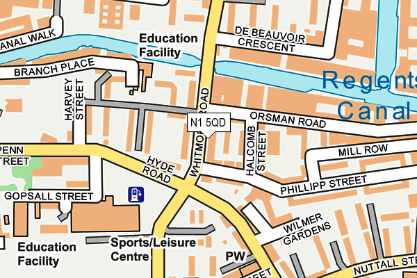 N1 5QD map - OS OpenMap – Local (Ordnance Survey)