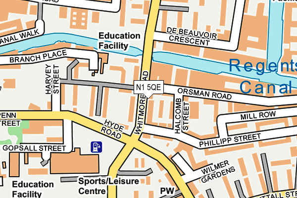 N1 5QE map - OS OpenMap – Local (Ordnance Survey)