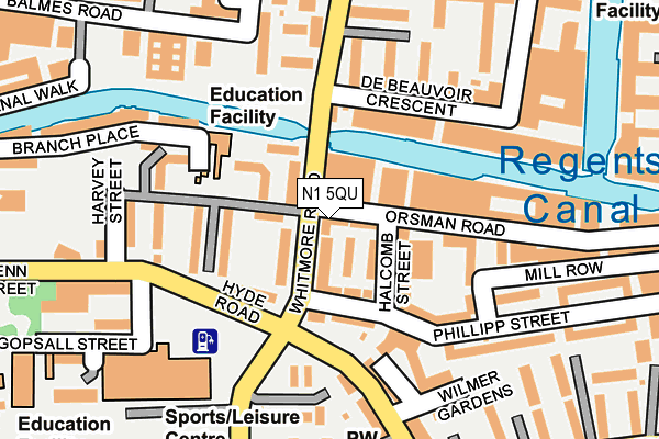 N1 5QU map - OS OpenMap – Local (Ordnance Survey)