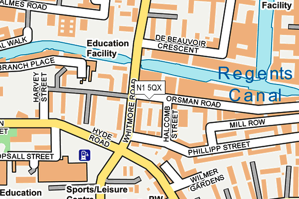 N1 5QX map - OS OpenMap – Local (Ordnance Survey)
