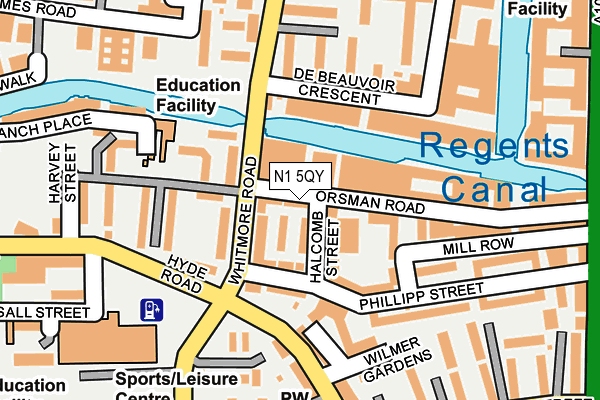 N1 5QY map - OS OpenMap – Local (Ordnance Survey)