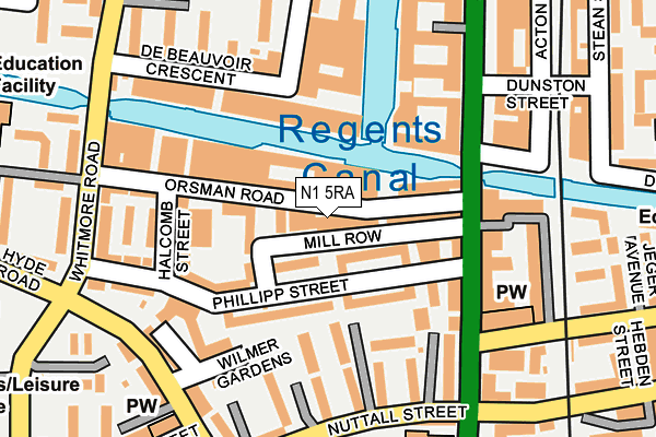 N1 5RA map - OS OpenMap – Local (Ordnance Survey)