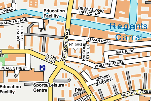 N1 5RG map - OS OpenMap – Local (Ordnance Survey)