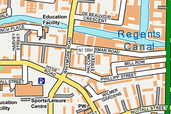 N1 5RH map - OS OpenMap – Local (Ordnance Survey)