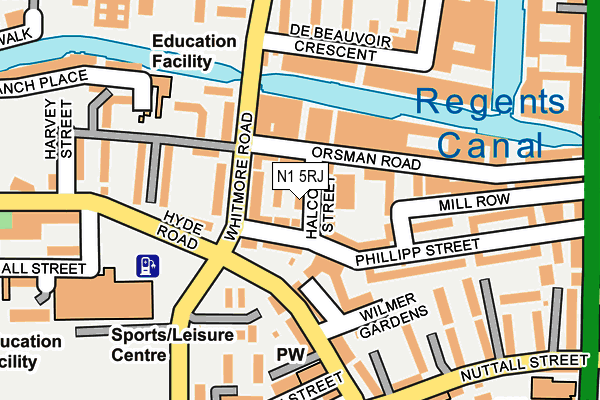 N1 5RJ map - OS OpenMap – Local (Ordnance Survey)