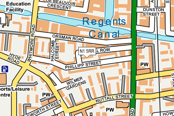 N1 5RR map - OS OpenMap – Local (Ordnance Survey)