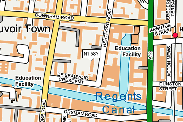 N1 5SY map - OS OpenMap – Local (Ordnance Survey)