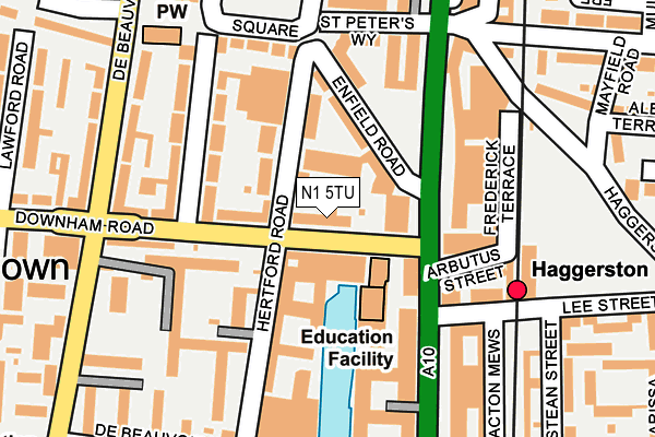 N1 5TU map - OS OpenMap – Local (Ordnance Survey)