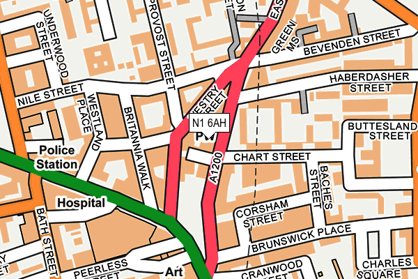 N1 6AH map - OS OpenMap – Local (Ordnance Survey)