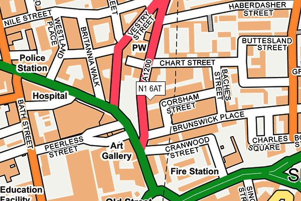 N1 6AT map - OS OpenMap – Local (Ordnance Survey)