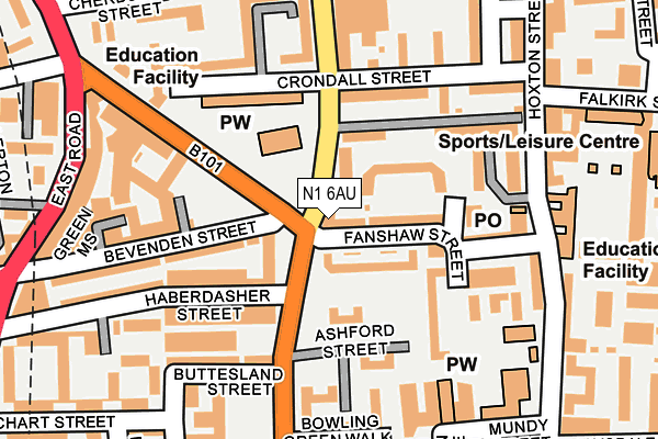 N1 6AU map - OS OpenMap – Local (Ordnance Survey)