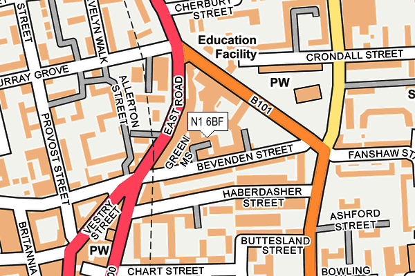N1 6BF map - OS OpenMap – Local (Ordnance Survey)