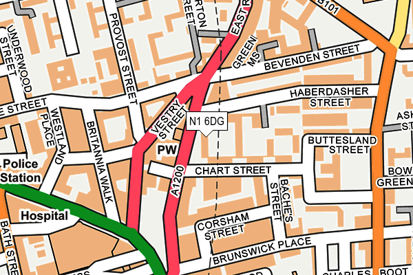N1 6DG map - OS OpenMap – Local (Ordnance Survey)