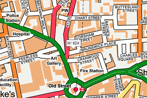 N1 6DX map - OS OpenMap – Local (Ordnance Survey)