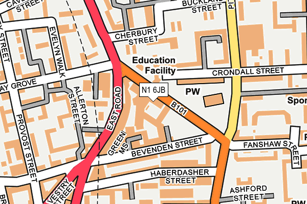N1 6JB map - OS OpenMap – Local (Ordnance Survey)