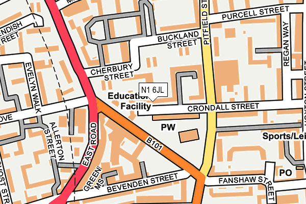 N1 6JL map - OS OpenMap – Local (Ordnance Survey)