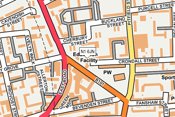 N1 6JN map - OS OpenMap – Local (Ordnance Survey)