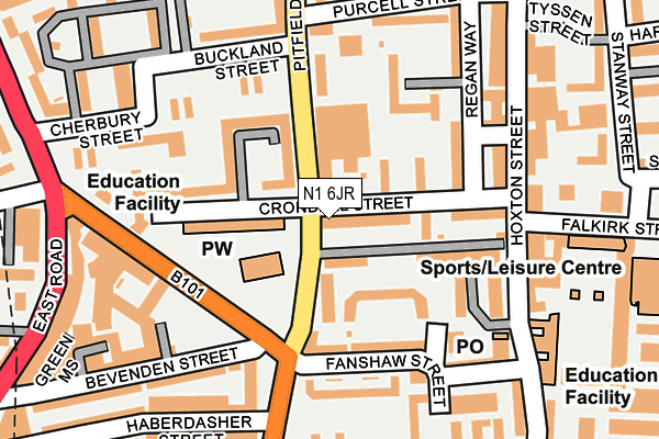 N1 6JR map - OS OpenMap – Local (Ordnance Survey)