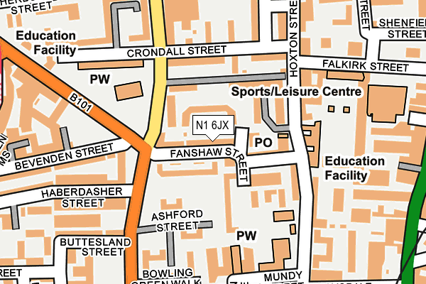 N1 6JX map - OS OpenMap – Local (Ordnance Survey)