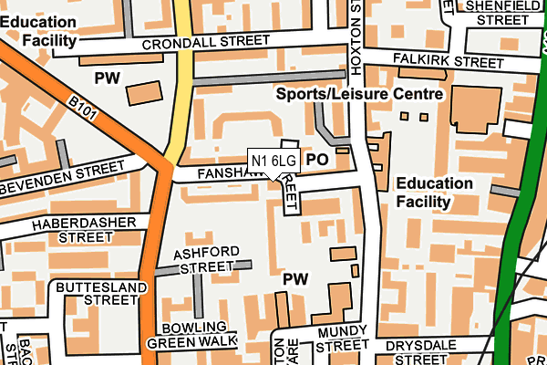 N1 6LG map - OS OpenMap – Local (Ordnance Survey)