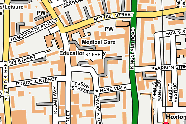 N1 6RE map - OS OpenMap – Local (Ordnance Survey)