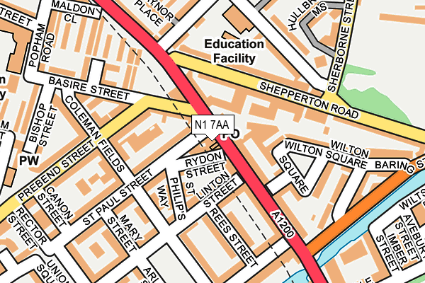 N1 7AA map - OS OpenMap – Local (Ordnance Survey)