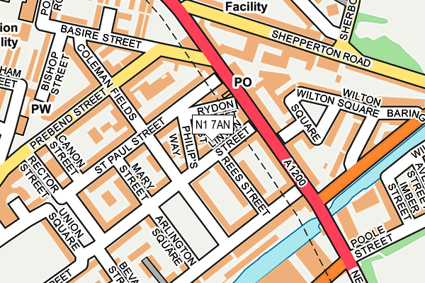 N1 7AN map - OS OpenMap – Local (Ordnance Survey)
