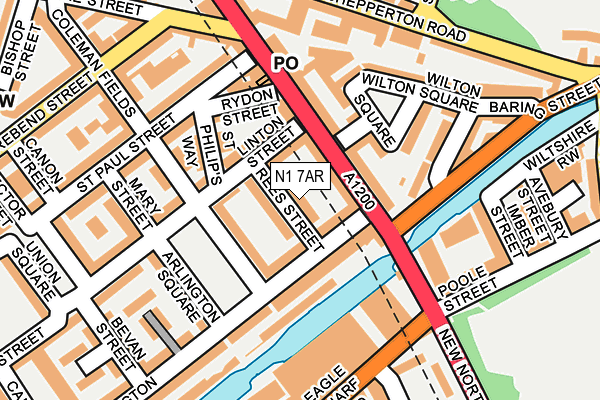 N1 7AR map - OS OpenMap – Local (Ordnance Survey)